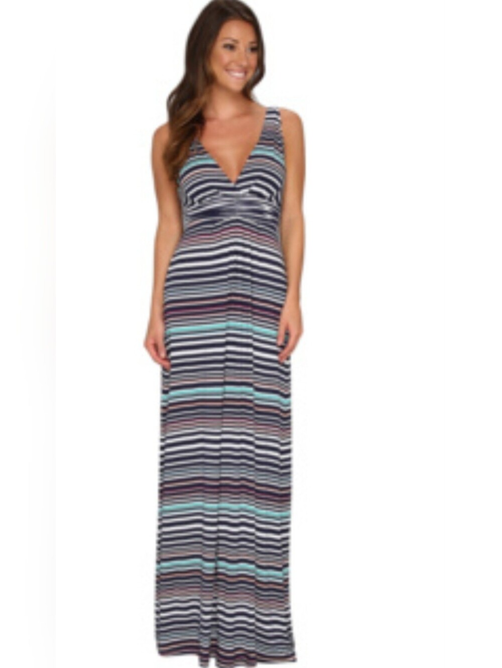 Tart Collections Dress, New! Maxi, V-Neck, Striped, Stretch